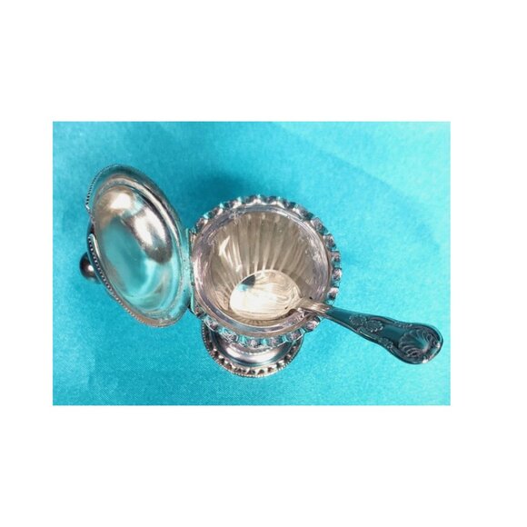 Antique Silver-Plated Salt Cellar Cruet Set: Edwardian Walter Semple Jr. Glasgow - Picture 6 of 12